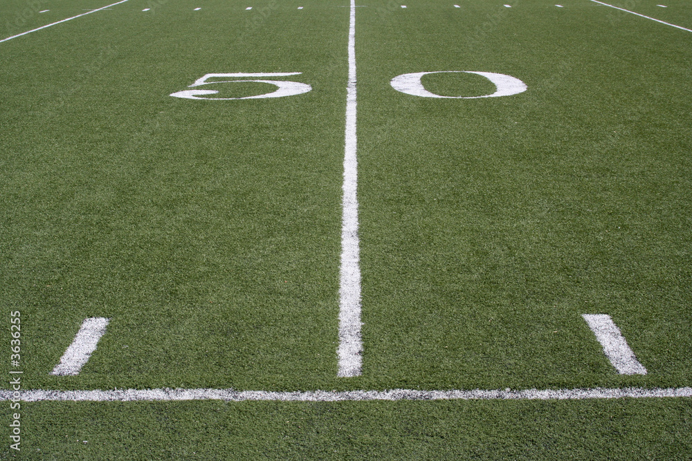 50 yard line on an American football field.