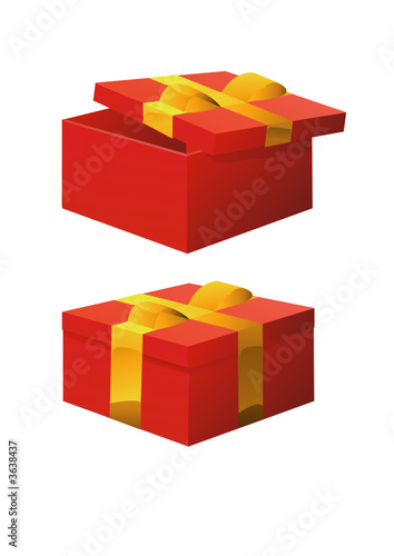 Paquets cadeau ouvert et fermée