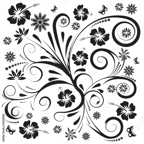 beautiful abstract vector floral design
