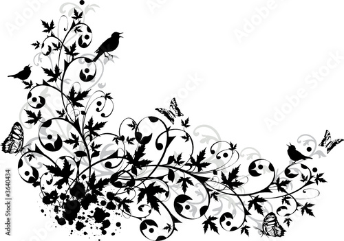 abstract floral border