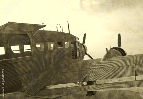 Artificially aged photo of Nazi German airplane