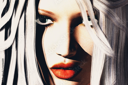 3D render of a womans face