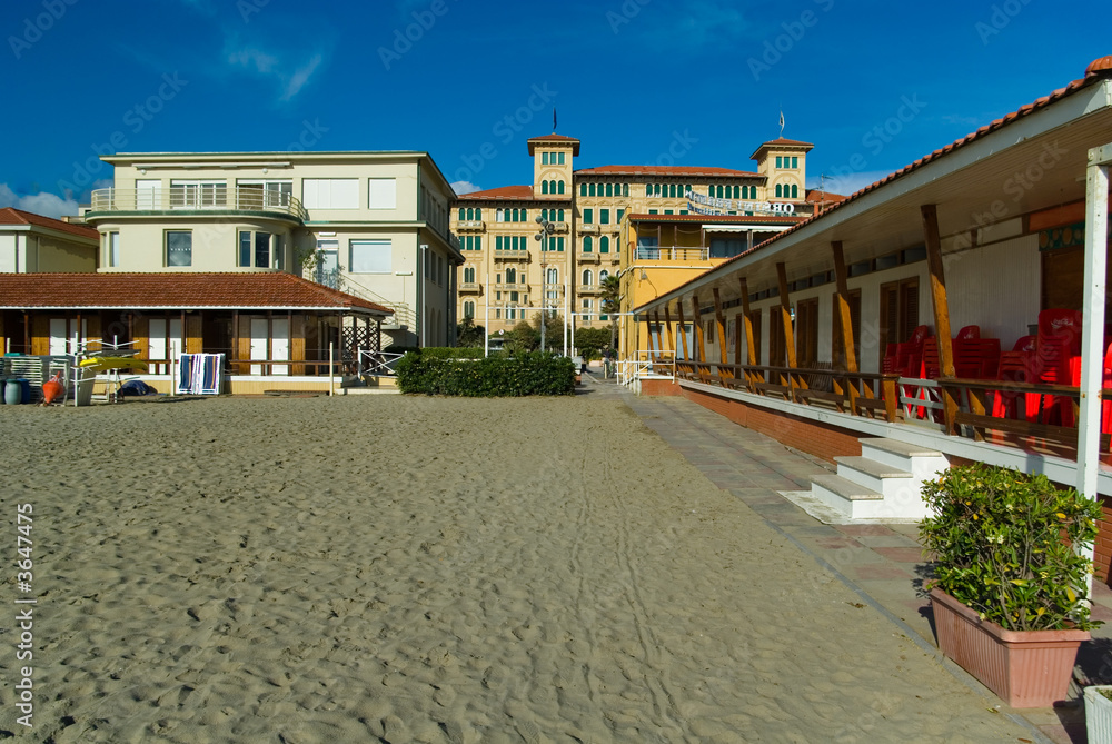 Viareggio's sandy beach, Tuscany