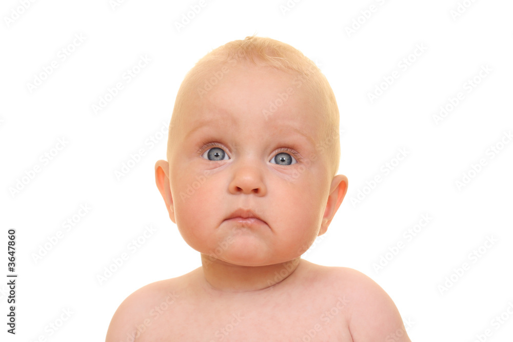 portrait of 8 months baby girl isolated on white portrait of 8 months baby girl isolated on white