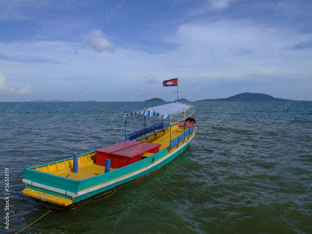 Naklejka premium bateau, cambodge