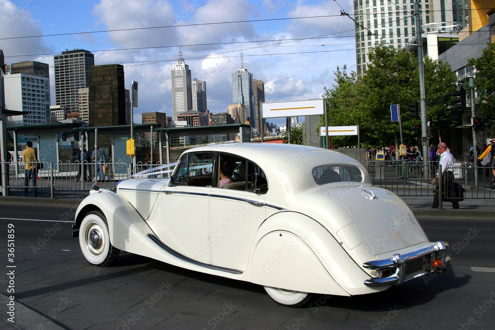 Classic car in Melbourne downtown, Australia