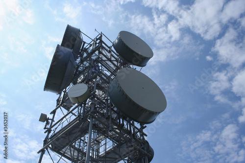tower with microwave dishes
