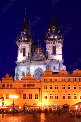 Church of Our Lady Before Tyn at Night, Prague, Czech Republic
