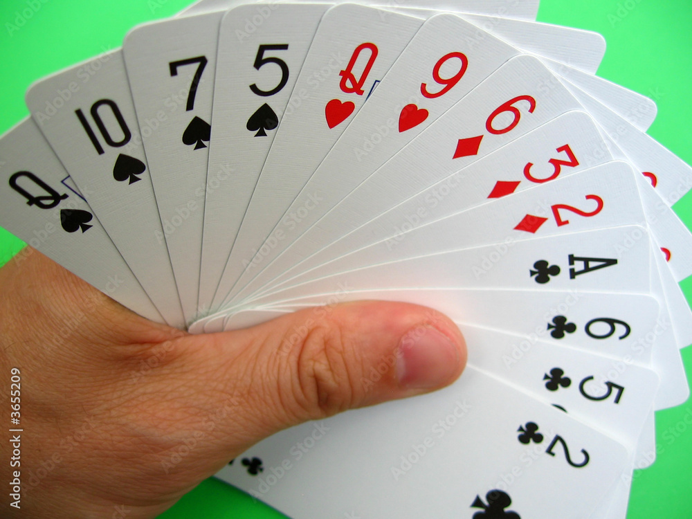 Obraz premium gra w brydża - jedną ręką
