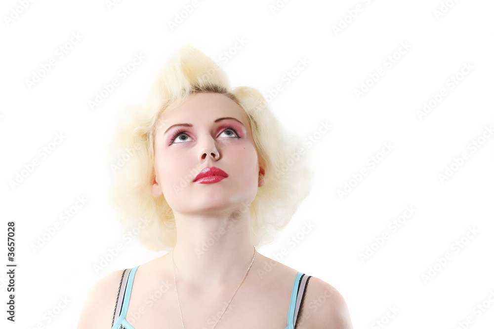 Fototapeta premium blond face hair make-up glamour casual looking