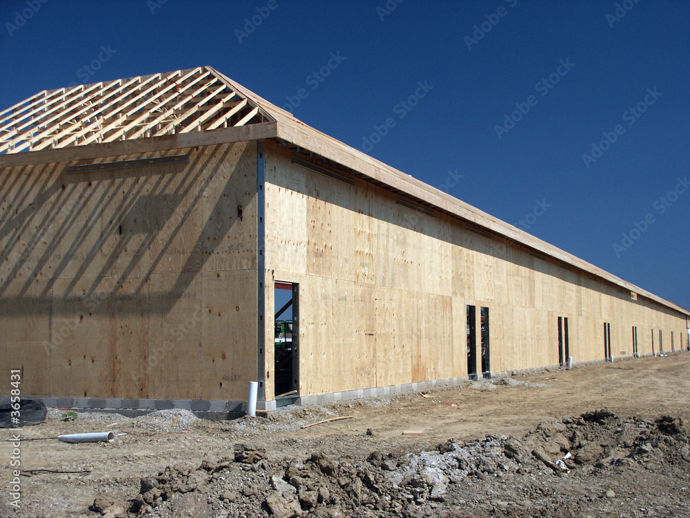 New construction of retail space strip mall