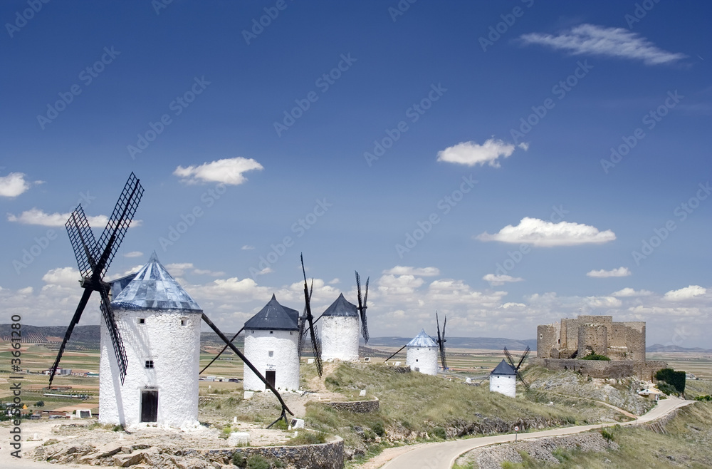 Fototapeta premium Windmills and Castle, Consuegra