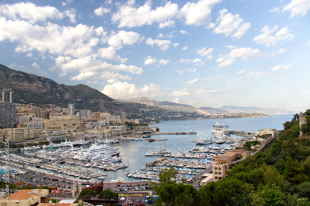 Monaco landscape. Wide angle view.