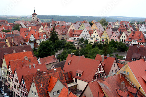 Ancient red roof houses, Rothenburg ob der Tauber