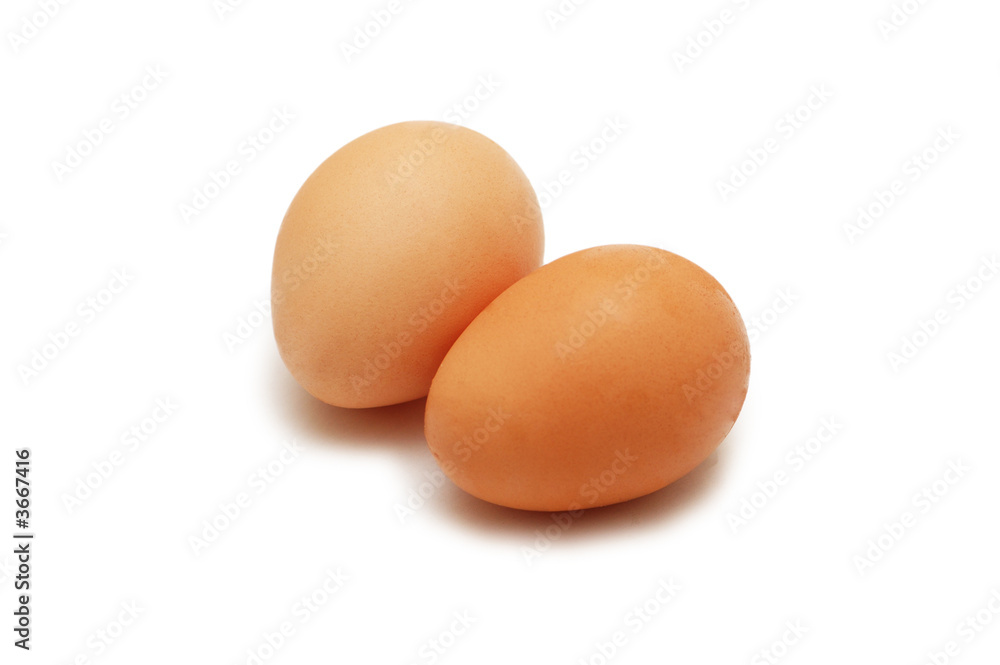 Two eggs isolated on the white background Two eggs isolated on the white background