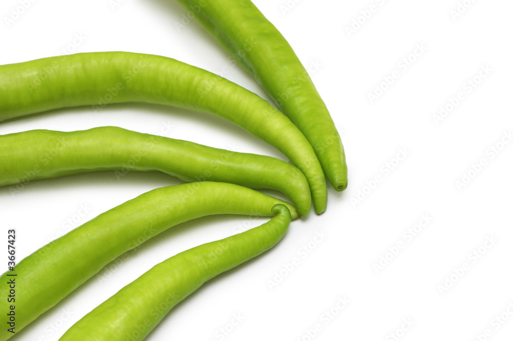 Green peppers isolated on the white background Green peppers isolated on the white background
