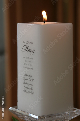 Canvas-taulu in memory white candle honor honorary