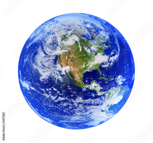 bright globe isolated on white background
