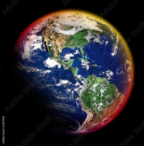 mother earth with colorful halo against black