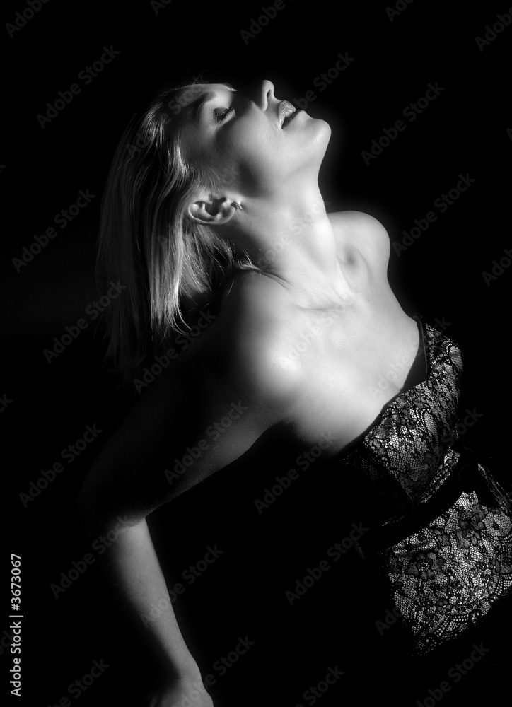 Beautiful blond woman leaning backwards Beautiful blond woman leaning backwards