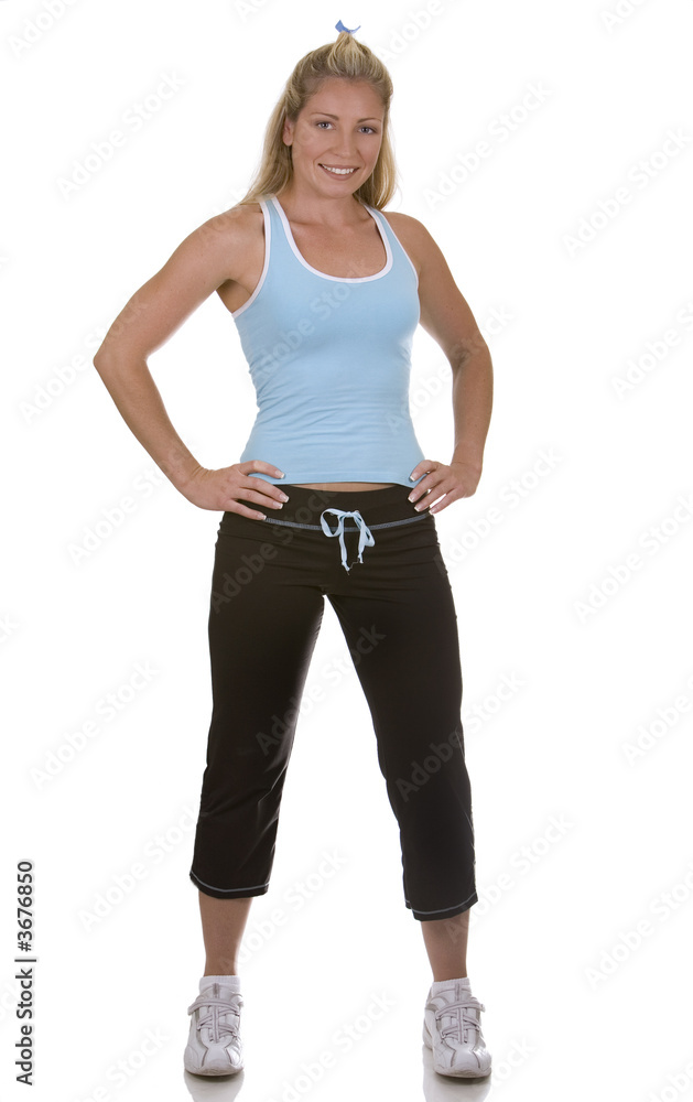 healthy fitness model posing on white isolated background healthy fitness model posing on white isolated background