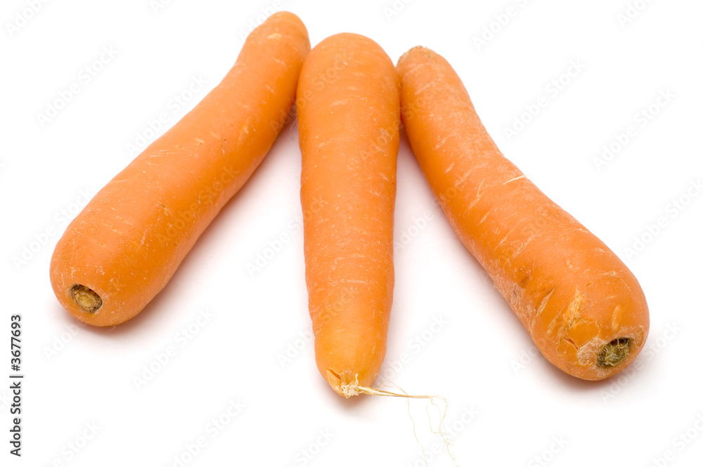 series object on white food - Three carrots series object on white food - Three carrots