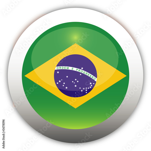 Brazil Flag Aqua Button