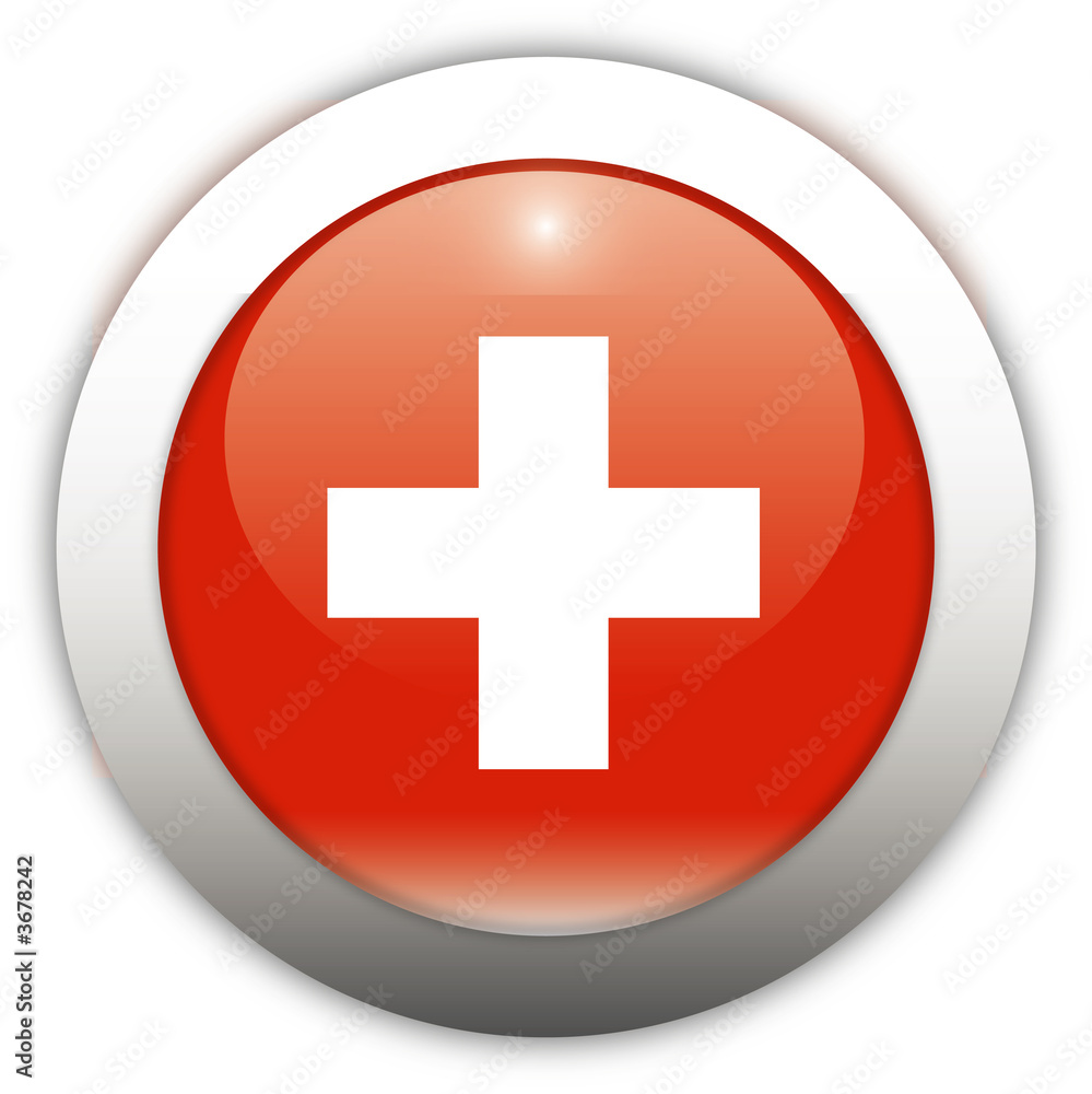 Switzerland Flag Aqua Button Switzerland Flag Aqua Button