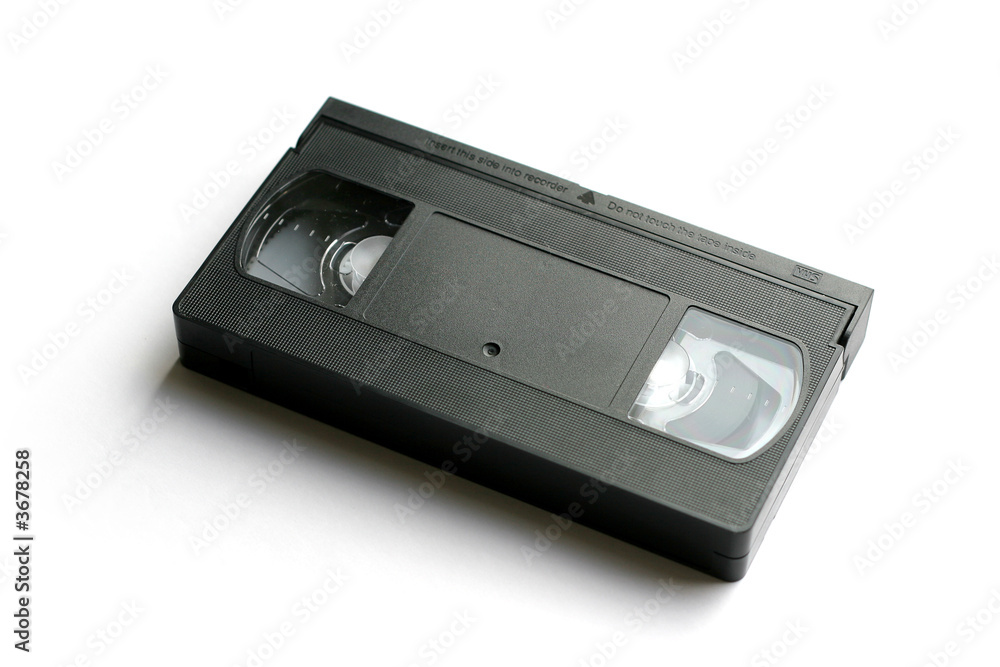 Vhs cassette on white background