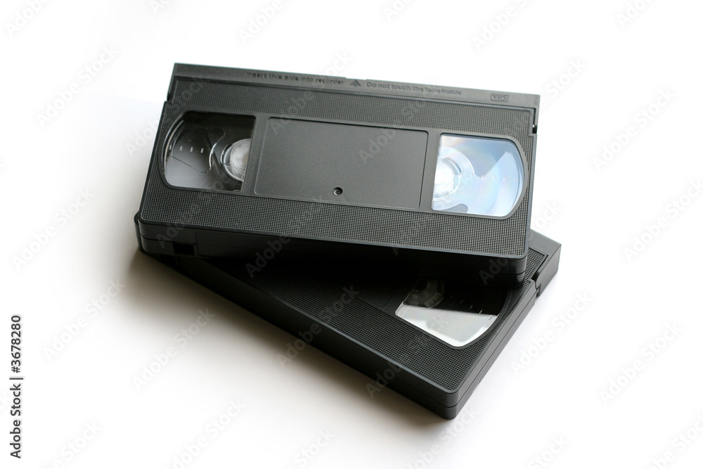 Vhs cassette on white background
