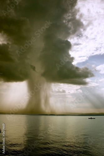 the begining of the tornado over the lake #3679669