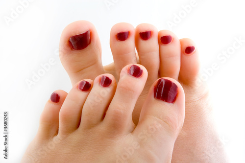 Woman feet isolated in white background