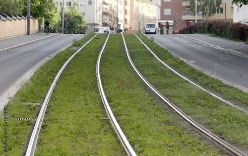 Tram track.  photo