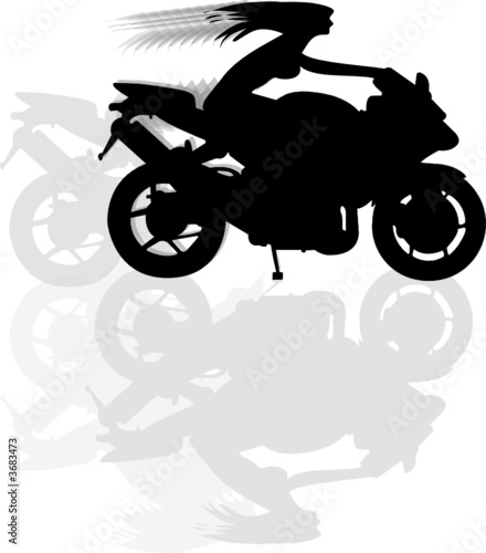 biker girl silhouette