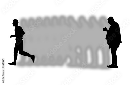 man losing weight illustration