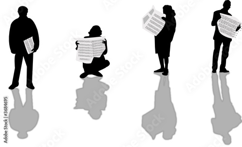 newspapers silhouettes