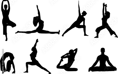 yoga silhouettes
