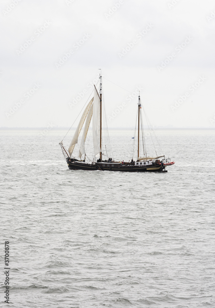 Sailingboat on the waddenzee