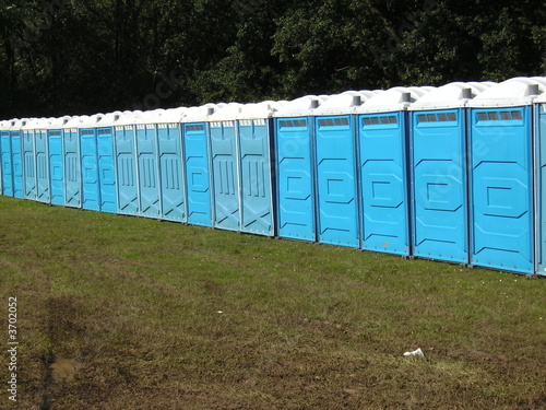 Row of portable toilets