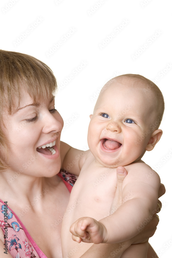 A portrait of a mother and her baby A portrait of a mother and her baby