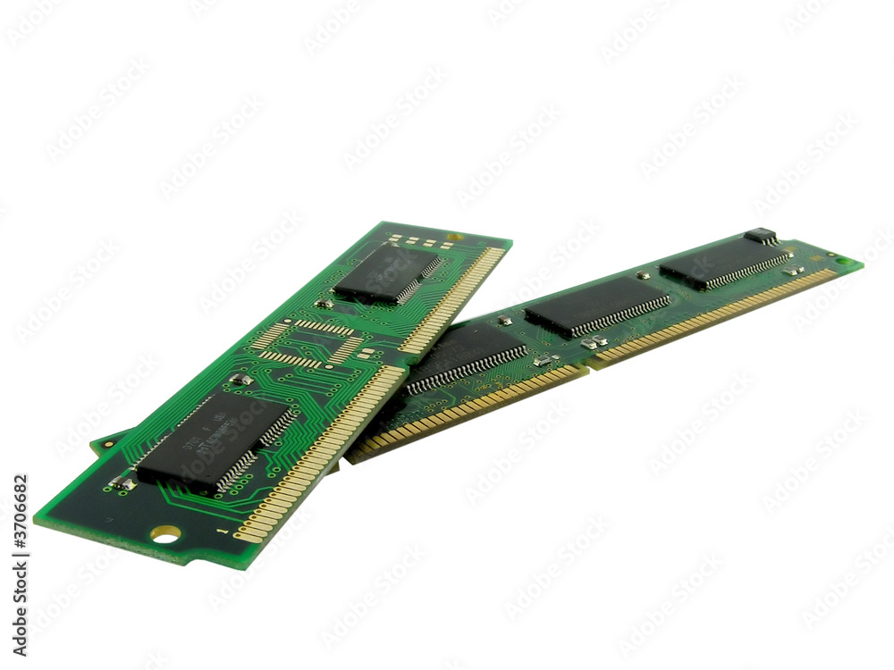 Memory of a computer. Close up. Isolated on a white background. Memory of a computer. Close up. Isolated on a white background.
