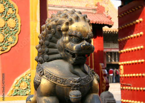 golden lion at Forbidden City photo