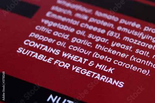 food packaging label