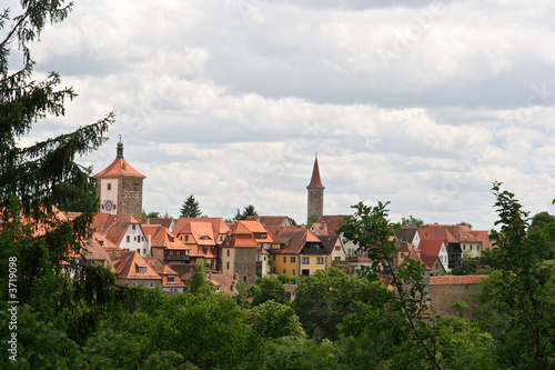 The cityscape of the old medieval town of Rothenburg, Germany