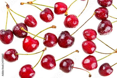 Wet sweet cherry photo