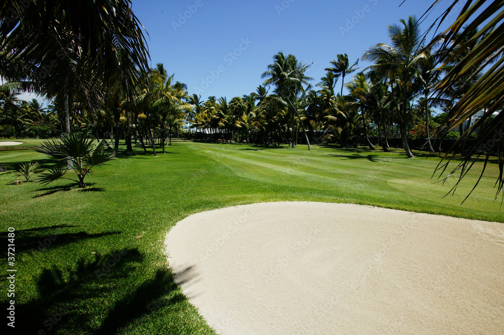Obraz premium Terrain de golf paradisiaque