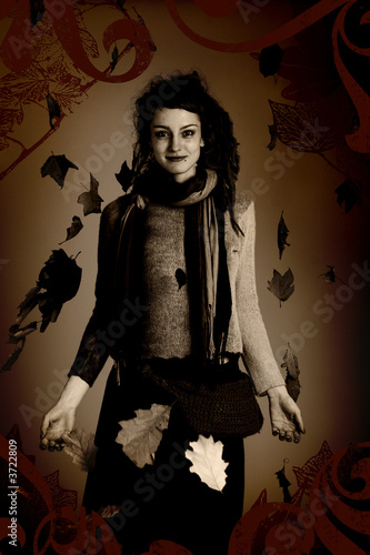 Young woman portrait, grunge style
