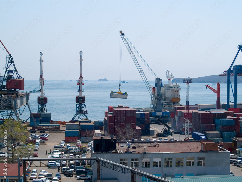 container terminal in Vladivostok harbor