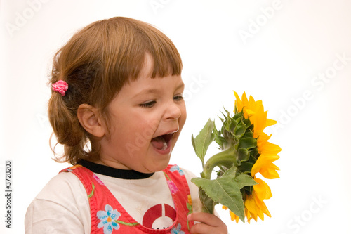 girl with sunflower