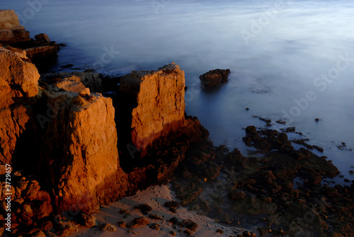 Long Exposure of sea over rocks - dreamy feel